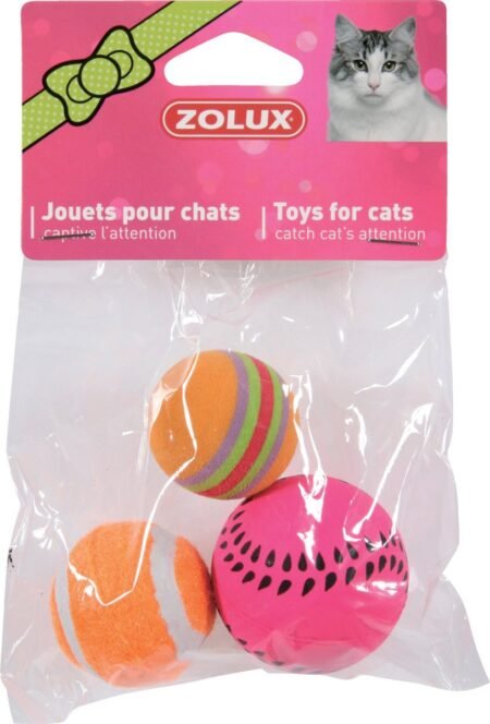JOUET CHAT 3 BALLES MELEES 4CM - 580126